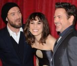 Robert Downey Jr., Noomi Rapace et Jude Law présentent Sherlock Holmes : Jeu d\'ombres à Londres, le 9 décembre 2011.