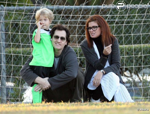 Debra Messing, Daniel Zelman et leurs fils Roman à Los Angeles, le 11 octobre 2009.