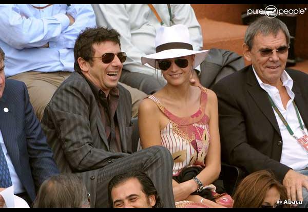 Patrick Bruel et une amie à Roland Garros 2008