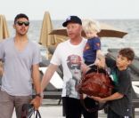 Boris Becker et ses fils Noah, Elias et Amadeus à Miami le 31 décembre 2011