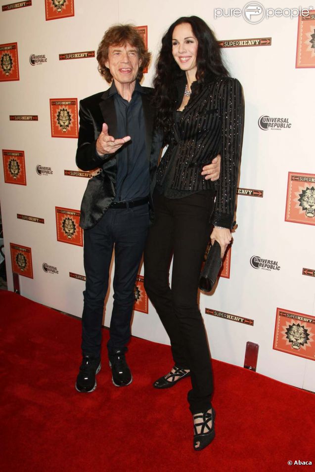 Mick Jagger et L'Wren Scott à New York, le 21 septembre 2011. 