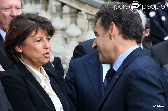 Niolas Sarkozy présentait dans l'après-midi ses voeux à la fonction publique à Lille, en présence de Martine Aubry, le 12 janvier 2012. 