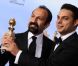 Asghar Farhadi et Peyman Moadi, meilleur film étranger pour Une séparation aux Golden Globes à Los Angeles, le 15 janvier 2012.