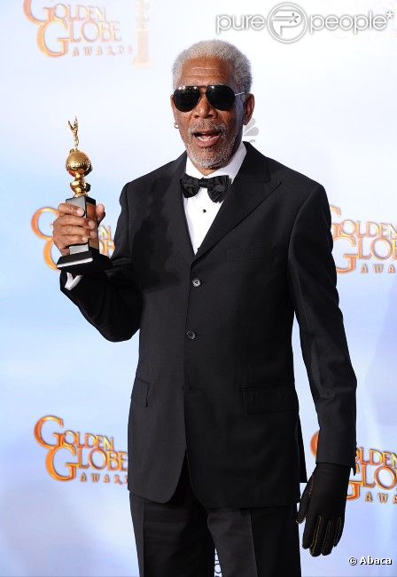 Morgan Freeman, honoré aux Golden Globes à Los Angeles, le 15 janvier 2012.