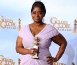 Octavia Spencer aux Golden Globes à Los Angeles, le 15 janvier 2012.