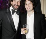 Frédéric Beigbeder et Gaspard Proust lors de la soirée d'avant-première du film L'amour dure trois ans à Paris le 7 janvier 2012
