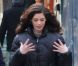 Ashley Greene sur le tournage de la série Pan Am à New York, le 16 janvier 2012