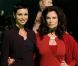 En 2011, la terrifiante Diana faisait son grand come-back dans la série  V . Jane Badler pose avec Morena Baccarin qui incarne Anna, nouvelle chef des visiteurs.