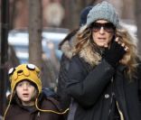 Sarah Jessica Parker et son aîné James Wilkie à New York, le 20 janvier 2012.
