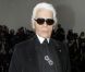 Karl Lagerfeld assistait au défilé Dior Homme automne-hiver 2012/2013 à Paris, le 21 janvier 2012.
