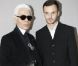 Karl Lagerfeld et le directeur artistique de Dior Homme Kris Van Assche à Paris, le 21 janvier 2012.