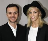 Kris Van Assche et Anja Rubik lors du défilé Dior à Paris, le 21 janvier 2012.