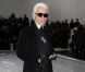 Karl Lagerfeld assistait au défilé Dior Homme automne-hiver 2012/2013 à Paris, le 21 janvier 2012.