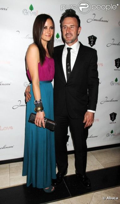 David Arquette et sa compagne  Christina McLarty lors de la soirée caritative pour l'association Givelove.org au club 1 OAK à Las Vegas, le 27 janvier 2012