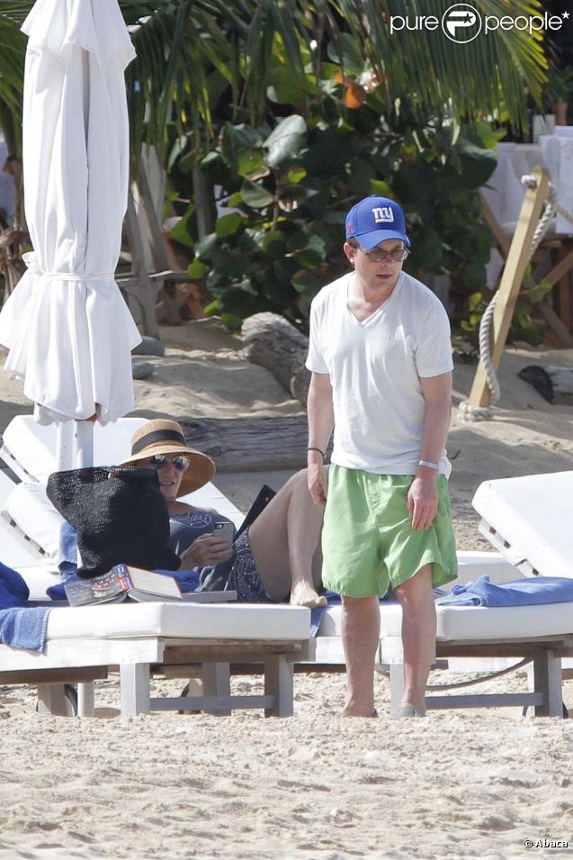 Michel J. Fox et son épouse Tracy Pollan à Saint-Barthélemy, le 5 février 2012.