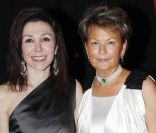 Myriam Ullens de Schooten et Linda Barras lors de la soirée de Gala de la 29ème nuit des neiges, à Crans-Montana, en Suisse, le 4 février 2012