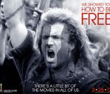 Affiche promotionnelle des Oscars 2012 : Braveheart 