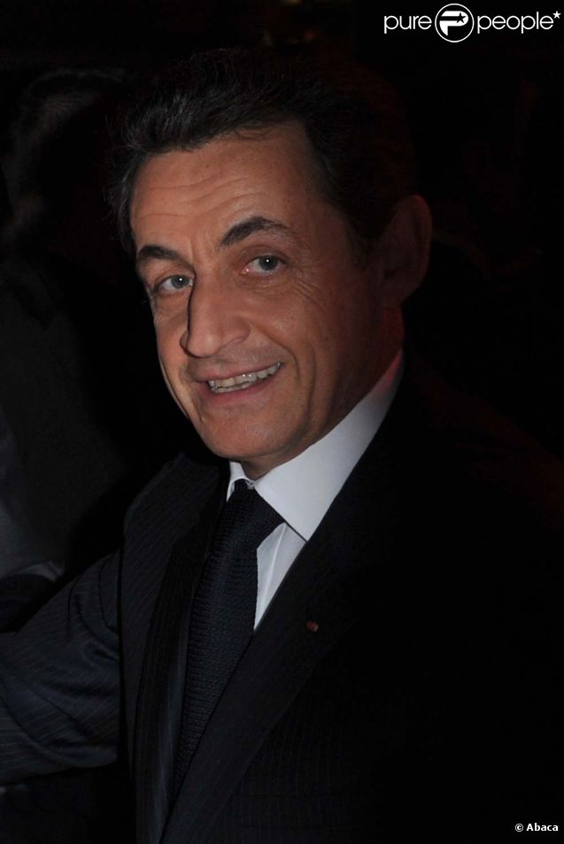 Nicolas Sarkozy au dîner du CRIF, à Paris, le 8 février 2012.