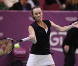 Martina Hingis le 12 février 2012 à Coubertin lors de l'Open GDF Suez à Paris