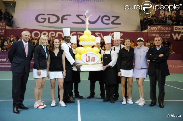 L'Open GDF Suez fête ses 20 ans le 12 février 2012 à Coubertin avec Martina Hingis et Martina Navratilova, Monica Seles et Amélie Mauresmo 