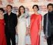 Angelina Jolie et le casting de son film le 16 février 2012 à Paris pour l'avant-première du film Au pays du sang et du miel