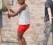 Shiloh, Zahara et Maddox, les enfants de Brad Pitt et Angelina Jolie,  avec leur nounou et garde du corps à la Nouvelle-Orléans le 7 mars 2012