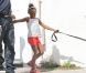 Shiloh, Zahara et Maddox, les enfants de Brad Pitt et Angelina Jolie,  avec leur nounou et garde du corps à la Nouvelle-Orléans le 7 mars 2012