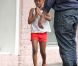 Shiloh, Zahara et Maddox, les enfants de Brad Pitt et Angelina Jolie,  avec leur nounou et garde du corps à la Nouvelle-Orléans le 7 mars 2012