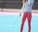 Catherine, duchesse de Cambridge a montré ses talents de hockeyeuse lors de sa rencontre avec l'équipe olympique britannique à l'Arena Riverside, sur le site des JO de Londres, le 15 mars 2012. 