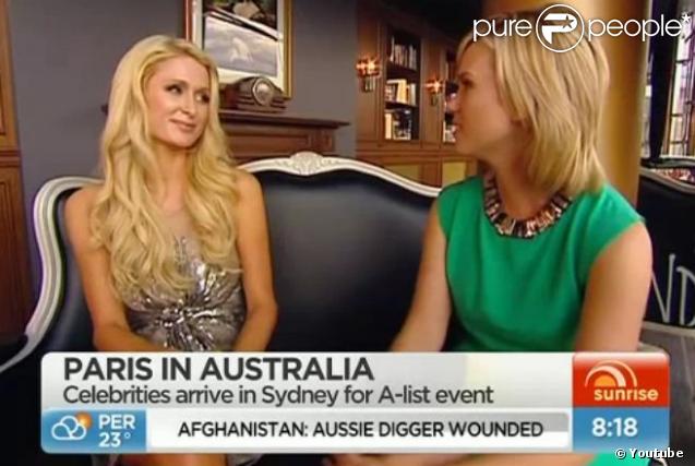 Paris Hilton, interviewée par Edwina Bartholomew pour l'émission Sunrise, n'a pas apprécié la question sur la fin de sa popularité.