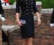  Kate Middleton à Victoria Barracks, Windor, le 25 juin 2011. 
 Catherine, duchesse de Cambridge (Kate Middleton), devenue de manière fulgurante une icône de style depuis son entrée dans la famille royale, s'en est souvent remise au bleu, une couleur qu'elle affectionne, pour des occasions spéciales. 