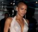 La sublime Cassie quitte la Sphère Party, qui avait lieu sur le yacht de Denish Rich. Cannes, le 18 mai 2012.