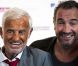 Jean-Paul Belmondo et Jean Dujardin au Palais des Beaux-Arts de Bruxelles, le 19 juin 2012.
