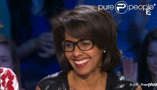 Audrey Pulvar sur le plateau d' On n'est pas couché , le samedi 23 juin 2012.