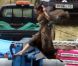 Angelina Jolie sur le tournage du film  Maleficent . Le 26 juin 2012 en Angleterre.