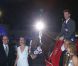 Le prince Albert de Monaco et Charlotte Casiraghi auprès de Kevin Staut, vainqueur du Grand Prix du Prince de Monaco, au Jumping de Monaco, le 30 juin 2012.