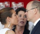 Caroline, Albert de Monaco et Charlotte Casiraghi pour la clôture du Jumping de Monaco, le 30 juin 2012.
