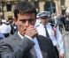 Manuel Valls aux obsèques d'Olivier Ferrand en l'église Saint-Sulpice, à Paris, le 4 juillet 2012.