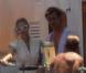 Pierre Casiraghi et Beatrice Borromeo en compagnie de Lapo Elkann qui se baigne en marge d'un bateau, sur l'île de Pantelleria le 29 juin 2012
