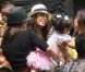 Eva Longoria lors d'un anniversaire d'enfants au parc Griffin à Los Angeles, le 13 juillet 2012