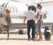 Zlatan Ibrahimovic embarque dans un jet privé à Ibiza avec sa femme Helena Seger et leurs deux enfants Maximilian et Vincent à Ibiza le 17 juillet 2012 pour rejoindre Paris et signé un contrat avec le PSG