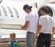 Zlatan Ibrahimovic embarque à Ibiza avec sa femme Helena Seger et leurs deux enfants Maximilian et Vincent à Ibiza le 17 juillet 2012 pour rejoindre Paris et signé un contrat avec le PSG