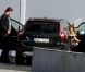 Zlatan Ibrahimovic et sa compagne Helena Seger lors de leur arrivée au Bourget le mardi 17 juillet 2012