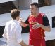 Ben Affleck et Justin Timberlake sur le tournage du film Runner, Runner à Porto Rico, le 23 juillet 2012