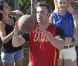 Ben Affleck joue les basketteurs sur le tournage du film Runner, Runner à Porto Rico, le 23 juillet 2012