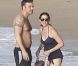  EXCLU - Jennifer Garner et Ben Affleck jouent avec leur petite Seraphina aux côtés de Violet sur une plage de Puerto Rico le 15 juillet 2012 