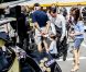La princesse Marie et le prince Joachim de Danemark avec leur fils le prince Henrik, 3 ans, lors du Grand Prix historique de Copenhague le 5 août 2012.