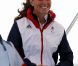 Kate Middleton suivant le 6 août 2012 à Weymouth la  medal race  de la compétition de voile catégorie Laser, dans laquelle étaient engagés le Britannique Paul Goodison chez les hommes et l'Irlandaise Annalise Murphy chez les femmes.