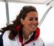 Kate Middleton le 6 août 2012 à Weymouth lors de la  medal race  de la compétition de voile catégorie Laser, dans laquelle étaient engagés le Britannique Paul Goodison chez les hommes et l'Irlandaise Annalise Murphy chez les femmes.