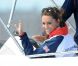 Kate Middleton était le 6 août 2012 à Weymouth dans la Manche lors de la  medal race  de la compétition de voile catégorie Laser, dans laquelle étaient engagés le Britannique Paul Goodison chez les hommes et l'Irlandaise Annalise Murphy chez les femmes.